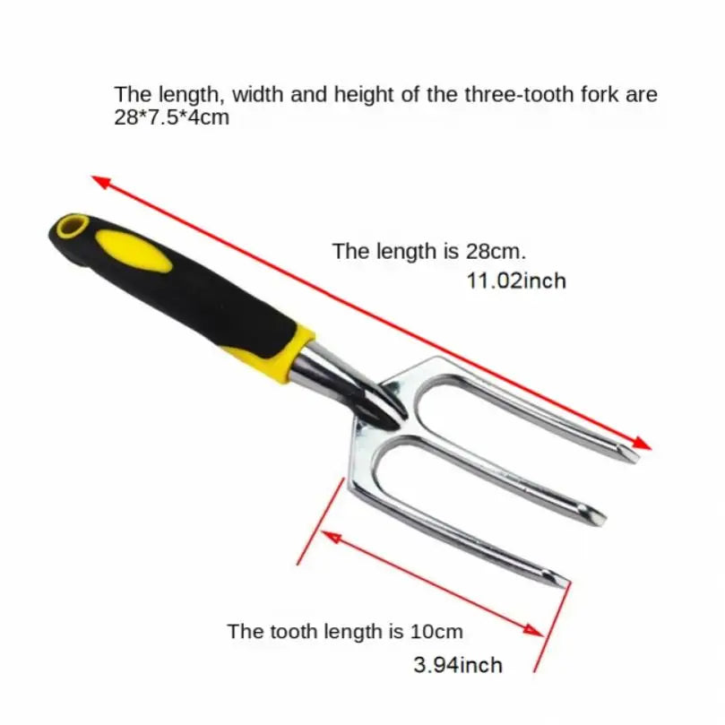 Premium Aluminum Alloy Three-Tooth Garden Rake – Durable Three-Claw Tool for Soil Cultivation & Weed Removal