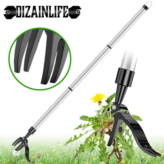 Stand-Up Weed Puller Claw Tool – Aluminum Alloy Weeding Head with Foot Pedal, Digging Shovel & Root Remover for Garden Maintenance